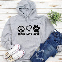 Sudaderas con capucha de La Paz Love Dogs 100% algodón para mujer, sudaderas informales de manga larga con eslogan gráfico, jerséis divertidos de los años 90 para perro, Regalo para mamá 2024 - compra barato