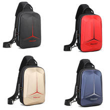 Nindot Men Shoulder Bag Multifunction PVC Anti-theft USB Crossbody Bag Travel Sling Bag Pack Messenger Pack Chest Bag for Male 2024 - купить недорого