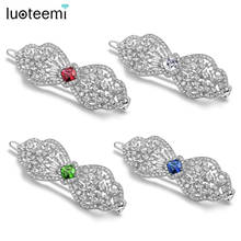 LUOTEEMI Trendy Bow-knot Hair Clip Women Jewelry High Quality Girls Hairpins Cubic Zirconia Silver Color Women Wedding Accessory 2024 - buy cheap