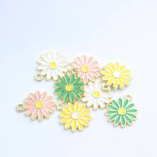 Zinc Alloy Enamel Earring Charms 15mm 10pcs/lot Designer Flowers Charms for Jewelry Making Bulk Nickel Free 2024 - buy cheap