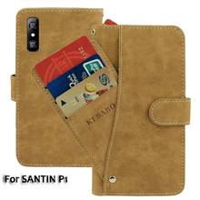 Leather Wallet SANTIN P1 Case 5.85"  Flip  Fashion Luxury Front Card Slots Cases Cover Business Magnetic Phone Bags 2024 - buy cheap