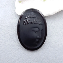 Carved Natural Stone Obsidian Fashion Buddha Head Pendant 60x43x9mm,39.6g,Semiprecious Stone Handicraft Necklace Pendant 2024 - buy cheap