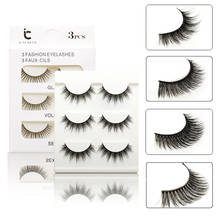 3 Pairs Natural Long 3D Mink False Eyelash 1cm-1.5cm Lashes  Handmade Synthetic Hair Eyelashes High Quality Mink Lashes wimpers 2024 - buy cheap