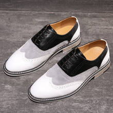 Sapatos masculinos oxford, sapatos casuais de atar, com cadarço, estilo oxford 2024 - compre barato