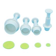 Cortadoras de émbolo redondas de plástico para Fondant, utensilios para decoración de tortas con Fondant, moldes para pastel, cortador de galletas, decoración de magdalenas/pasteles 2024 - compra barato