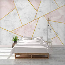 Custom Mural Wallpaper Modern 3D Abstract Geometric Marble Golden Lines Living Room Sofa TV Background Wall Painting Home Decor 2024 - buy cheap