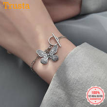 Trustdavis Authentic 925 Sterling Silver Fashion Insect Butterfly Chain Bracelet For Women Wedding Party S925 Jewelry DA1336 2024 - buy cheap