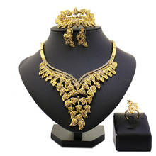 Longqu-exquisito conjunto de joyería nupcial de oro de Dubái, conjunto de joyería de boda para mujer nigeriana, conjunto de joyería de cuentas africanas a la moda, 2020 2024 - compra barato