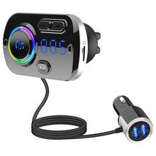 Reproductor MP3 con Bluetooth para coche + transmisor de Radio FM Digital, compatible con llamadas telefónicas manos libres, adaptador de Audio USB, transmisor FM 2024 - compra barato