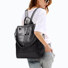 Многофункциональный женский рюкзак, женский кожаный рюкзак, Женский Школьный рюкзак, сумка через плечо для колледжа, дорожная сумка 2024 - купить недорого