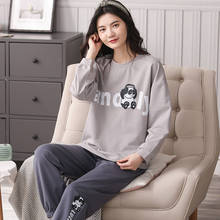 2020 Autumn Long Sleeve Cotton Pajama Sets for Women Cute Cartoon Sleepwear Suit Pyjama Femme Homewear Pijama Mujer Home Clothes 2024 - buy cheap