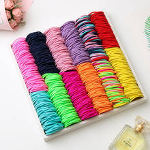 100PCS / Lot girl candy color nylon 3CM rubber band child safety elastic hair band ponytail hair ring children hair accessories 2024 - buy cheap