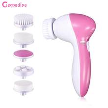 5 in 1 Facial Cleansing Brush Spin Brush For Face Electric Face Pore Cleaner Washer Facial Skin Care Massager Skin Beauty 2024 - buy cheap