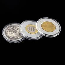 10pç 25mm material acrílico para ntag215., porta-moedas em cápsulas de armazenamento em caixa transparente redonda com porta-moedas de alta qualidade. 2024 - compre barato