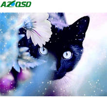 AZQSD Paint By Number Canvas Painting Kits Animal Handpainted Gift DIY Unframe Coloring By Numbers Cat Decor For Home 2024 - buy cheap