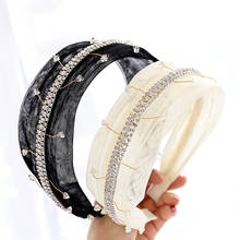 2020 Vintage Rhinestone Chain Bezel Hairband Women Mesh Headband Girls Hair Accessories Opaska Do Wlosow Diademas Para El Pelo 2024 - buy cheap