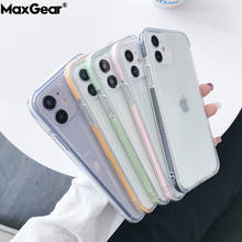 Красочный прозрачный противоударный чехол для телефона iPhone 11 Pro Xs MAX XR X 6 6s 7 8 Plus SE 2020 простой свежий мягкий чехол из ТПУ 2024 - купить недорого