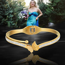 Boniskiss simples na moda pulseira de borboleta de aço inoxidável cor prata ouro pulseiras & pulseiras feminino jóias pulseira 2020 2024 - compre barato