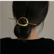 Женская круглая металлическая шпилька для волос AOMU, в корейском ретро-стиле, простой темпераментный Пинцет для волос, палочки для повседневного моделирования 2024 - купить недорого