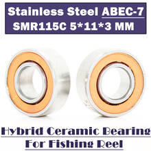SMR115 2OS W3 Bearing 5*11*3 mm ABEC-7 ( 2 PCS ) Stainless Steel Hybrid Ceramic Bearing Ocean Fishing Ball Bearings SMR115C W3 2024 - buy cheap