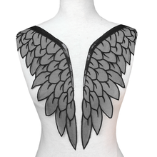 2pair Angel Wings Black Embroidery Patch Sequin Beaded Embroidered Patches For Clothing Collar Applique Parches Sew On AC1521 2024 - buy cheap