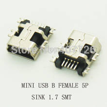 10 шт. мини USB Разъем B Тип 5pin SMT печатная плата раковина 1,7 USB гнездо 2,0 2024 - купить недорого