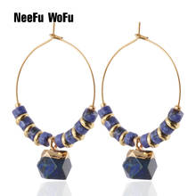 NeeFu WoFu-pendientes de acero inoxidable para mujer, aretes de piedra Natural de Coral, estrella de mar, oreja, joyería Brinco Oorbellen 2024 - compra barato