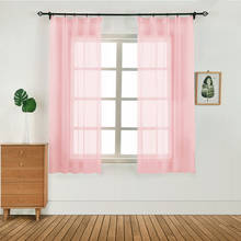 Cortina de tule para quarto 1 peça, 100x130, moderna, janela, painel voile, decoração de alta qualidade para sua casa, tecido doméstico 2024 - compre barato