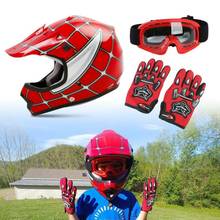 Dot juventude crianças ciclismo menina e menino capacete da motocicleta rosto cheio vermelho aranha net motocross fora de estrada atv protetor de segurança capacetes 2024 - compre barato