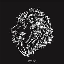 2pcs/lot wolf appliques design stone hot fix rhinestone motif iron on crystal transfer patches for shirt 2024 - buy cheap