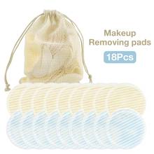 Almohadillas de algodón reutilizables para quitar el maquillaje, toallitas de doble capa para limpieza de uñas, lavables, 18 unids/bolsa 2024 - compra barato