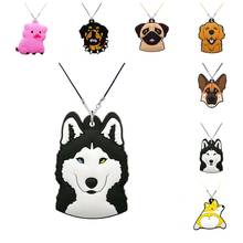1PCS PVC Necklace cute animal cartoon pattern necklaces dog Panda frog pig creative charms Rope chain girl boy neck pendant 2024 - buy cheap