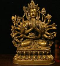 7,4 "старый тибет тибетская бронзовая свинка 1000 Arms авалокитешвара богини статуя 2024 - купить недорого