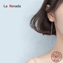 La Monada Dangling Hanging Earrings For Women Silver 925 Real Woman Long Green Korean Drop Earrings Minimalist Female Jewelry 2024 - buy cheap