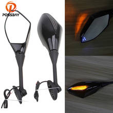 POSSBAY 1Pair Motorcycle Mirrors LED with Turn Signal Rear View for Honda CBR600RR CBR1000RR 2004-2008 Blinker Light Mirror 2024 - buy cheap