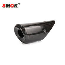 SMOK Motorcycle Accessories Carbon Fiber Muffler Exhaust Pipe Cover Heat Shield For Yamaha MT07 FZ07 MT-07 FZ-07 MT 07 2014-2017 2024 - buy cheap