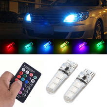 T10 5050 RGB LED Bulb 6SMD 194 168 Car Dome Reading Light Automobiles Wedge Lamp Lights With Remote Controller 2024 - buy cheap