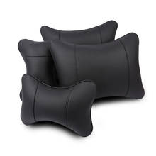 KKYSYELVA-almohada de cuero para reposacabezas de coche, almohadas para cuello, Soporte Lumbar para silla de oficina, soporte para espalda y cintura, estilo de coche 2024 - compra barato