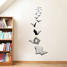 Decalque de parede em vinil para leitura, ideal para livros abertos, estudo, biblioteca, adesivos para parede, decoração para livros, pôster removível z477 2024 - compre barato
