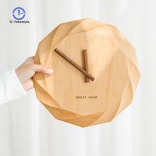 12 Inch Solid Wood Wall Clock Art Minimalist Living Room Silent Clocks Kitchen Office Home Watch Modern Design Decoration Clocks 2024 - buy cheap