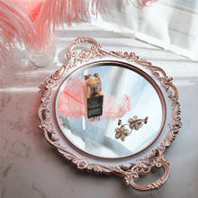 Bandeja espelhada francesa esculpida, porta-chá redonda, adereços para fotografia, joias de cosméticos e decoração moderna para casa 2024 - compre barato