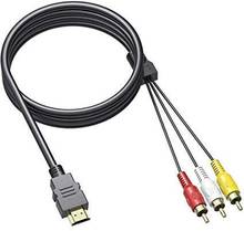 HDMI в RCA кабель, 5 футов/1,5 м HDMI в 3rca Видео Аудио AV компонентный конвертер адаптер для ТВ HD TV 2024 - купить недорого