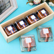 50 шт. 80 г коробки для торта пластиковые квадратные прозрачные мини-лунные коробки для торта коробки для кексов подарочные упаковочные коробки для десерта кекса 2024 - купить недорого