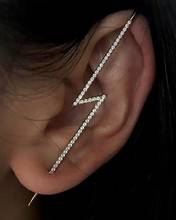 Fashion Crystal Zirconia Stud Earrings For Woman Bohemian Geometric Cross Chain Hook Cuff Climber 2022 New Trend Earring 3E085 2024 - buy cheap