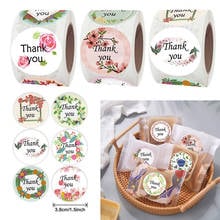 500pcs/roll 3.8cm Flowers Thank You Round Stickers Christmas Wedding Gift Saling Decoration Diary DIY Laleb Stationery Stciker 2024 - buy cheap