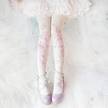 Japanese ancient style Lolita sweet socks cherry pantyhose Mori female stockings girls wearing leggings autumn and winter cute 2024 - buy cheap