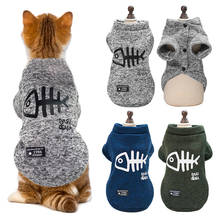 Ropa cálida para gatos pequeños y perros, disfraces estampados de gatito, abrigo, chaqueta, sudadera, trajes de otoño e invierno 2024 - compra barato