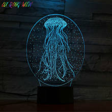 Marine Life 3d Led Night Light Jellyfish Table Lamp Bedroom Decoration Light Sensor Child Kid Birthday Gift Night Lamp Jellyfish 2024 - buy cheap