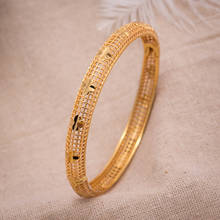 1Pcs/lot Women Bangle Dubai Gold Jewelry Gold Color Bangles For Ethiopian Bangles & Bracelets Ethiopian Jewelry Bracelet Gift 2024 - buy cheap