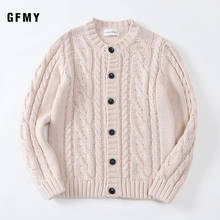 GFMY зимняя детская осенне-зимняя однотонная вязаная верхняя одежда с длинными рукавами для маленьких девочек и мальчиков, пальто, кардиган для маленьких девочек, свитер 2024 - купить недорого